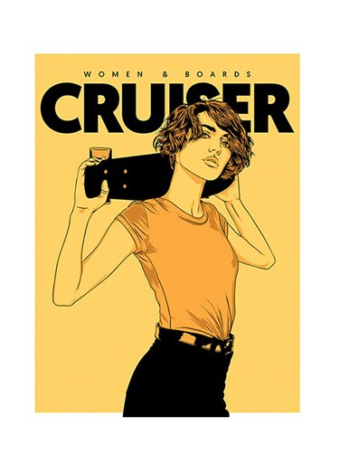 Women and Boards Cruiser MDF Wall Art Multicolour 30 X 30cm