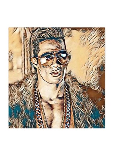 Mohamed Ramadan MDF Wall Art Multicolour 30x30cm