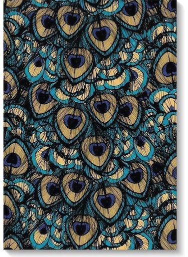 Peacock Printed Wall Art Blue/Beige 40x60cm