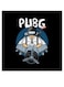 PUBG Themed Printed MDF Wall Art Black/White/Blue 30x30cm