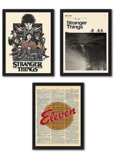 Stranger Things Digital Wall Art Set Of 3 Poster Frames 30x40 cm
