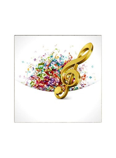 Musical Note MDF Wall Art Multicolour 30x30cm