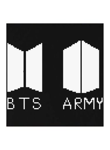 Bts Army Boy Band MDF Wall Art Black/White 30x30cm