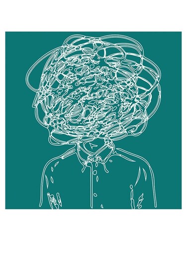 Printed MDF Wall Art Blue/White 30x30cm