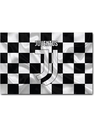 Juventus FC Wall Art Black/White 40x60cm