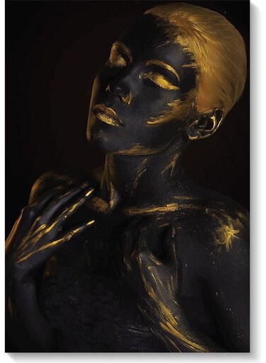 Decorative Printed Wall Art Black/Yellow 40x60cm