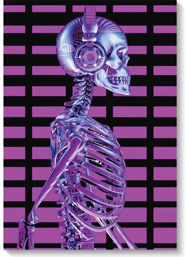 Music Lovers Skeleton Wall Art Multicolour 40x60cm