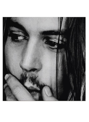 Johnny Depp Printed Wall Art Grey/Black 30x30cm