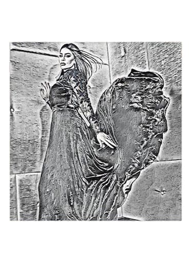 Ahlam MDF Wall Art Grey/Black