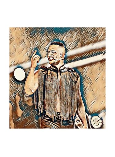 Mohamed Ramadan MDF Wall Art Multicolour 30x30centimeter