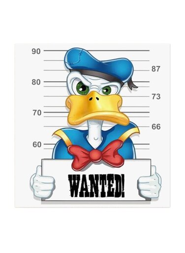 Donald Duck MDF Wall Art Multicolour 30x30cm