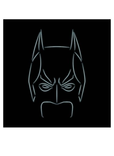 Batman Mask Themed Wall Art Black/Blue 30x30cm