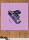 Pixel Art Gun Themed Wall Art Purple/Gold/Black 30x30cm