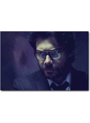 The Professor La Casa De Papel Wall Art Black/Beige 40x60cm