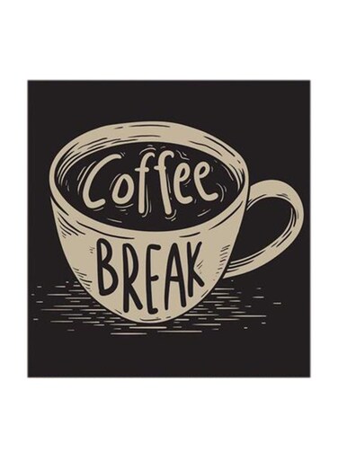 Coffee Break MDF Wall Art Multicolour 30x30cm