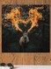Deer Printed Wall Art Black/Yellow/Grey 30x30cm