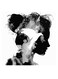 Woman And Bird Themed Wall Art Black/White/Grey 30x30cm