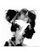 Woman And Bird Themed Wall Art Black/White/Grey 30x30cm