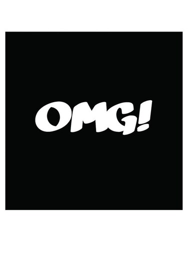 Omg! Themed Wall Art Black/White 30x30cm
