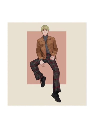 BTS Boy Band MDF Wall Art Multicolour 30x30cm
