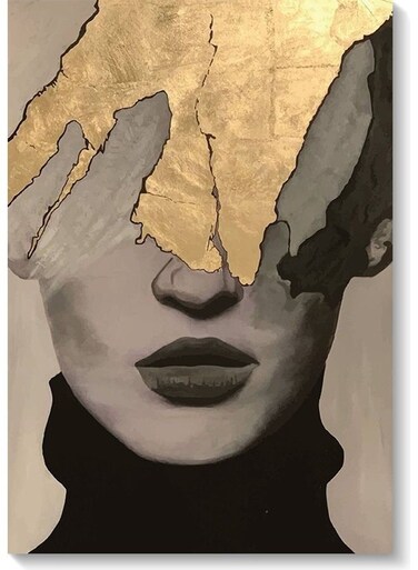 Decorative Wall Art Painting Grey/Black/Gold 40x60cm