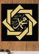 Islamic Pattern Mohammad Printed Decorative Wall Art Black/Yellow 30x30cm