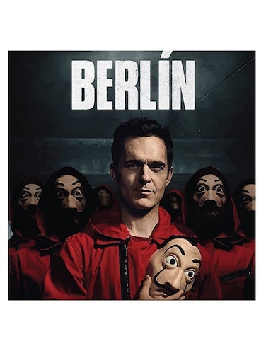 Money Heist Berlin Wall Art Red/Beige/White 30x30cm