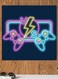 PlayStation Controller By Neon Themed Wall Art Purple/Blue/Yellow 30x30cm