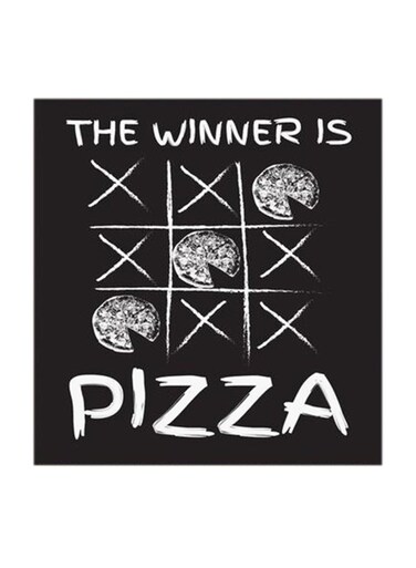 The Winner is Pizza MDF Wall Art Multicolour 30x30cm