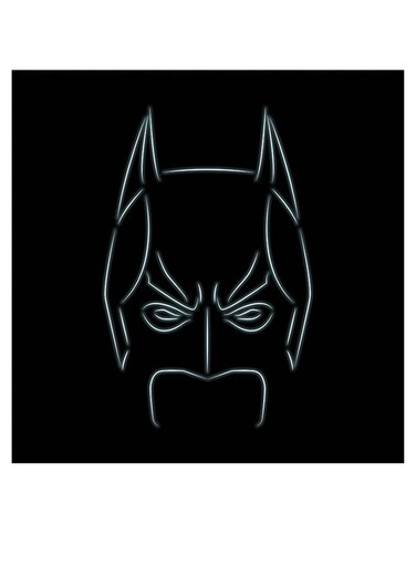 Batman Mask Themed Wall Art Black/Blue 30x30cm