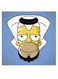 Homer Simpson Themed Decorative Wall Art Blue/White/Yellow 30x30cm
