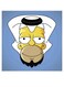 Homer Simpson Themed Decorative Wall Art Blue/White/Yellow 30x30cm