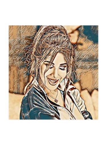 Nancy Ajram MDF Wall Art Multicolour 30x30cm