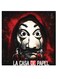 Money Heist Printed Wall Art Red/Black/Grey 30x30cm