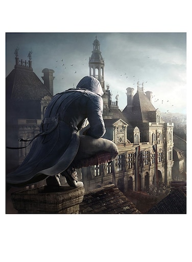 Assassin's Creed Themed Printed MDF Wall Art Gray/Beige/White 30x30cm