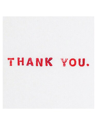 Thank You Themed Wall Art Grey/Red 30x30cm