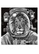 Astronaut Lion Themed Wall Art Grey/Black 30x30cm