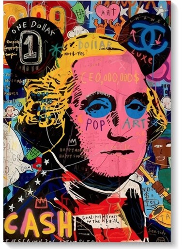 George Washington Pop Wall Art Multicolour 40x60cm