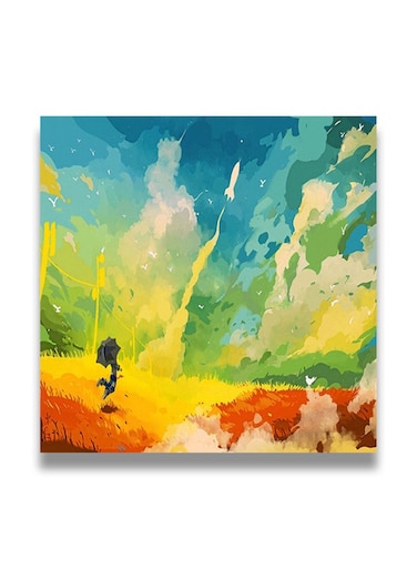 Decorative MDF Wall Art Painting Multicolour 30 x 30cm