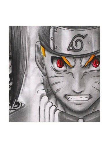 Naruto Sasuke MDF Wall Art Multicolour 30x30centimeter
