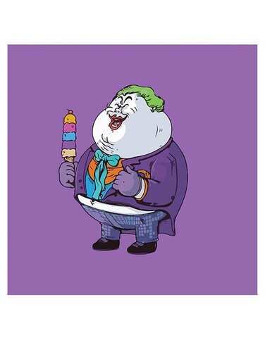 Joker Printed Wall Art Purple/White/Green 30x30cm
