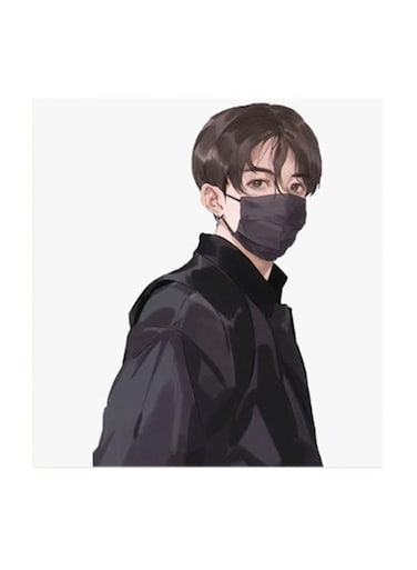 BTS Anime MDF Wall Art Multicolour 30x30centimeter