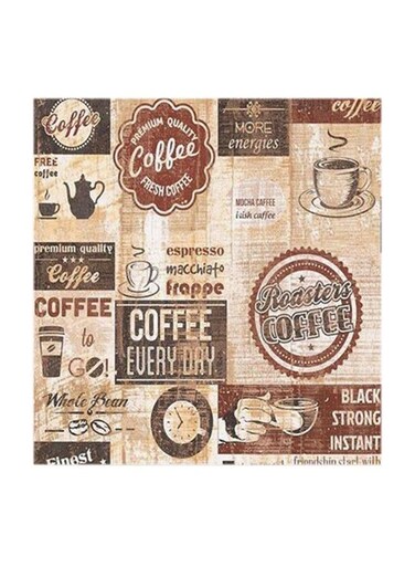 Coffee MDF Wall Art Multicolour 30x30centimeter