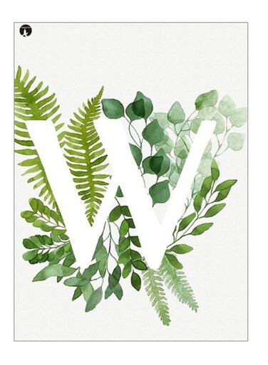 Printed Decorative Wall Art Plate Green/White 20cm