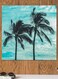 Palm Trees Themed Printed MDF Wall Art Cyan/White/Black 30x30cm