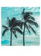 Palm Trees Themed Printed MDF Wall Art Cyan/White/Black 30x30cm