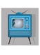 Television Themed Wall Art Grey/Blue/Black 30x30cm