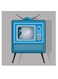 Television Themed Wall Art Grey/Blue/Black 30x30cm