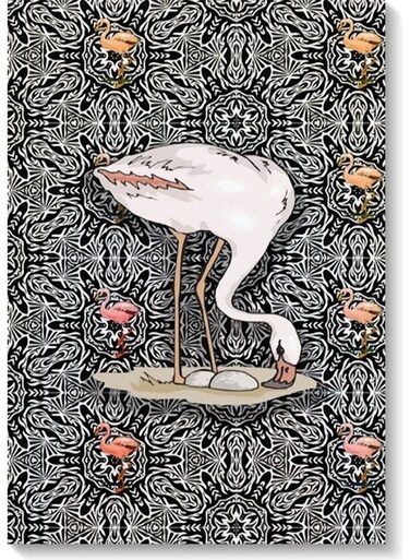 Flamingo Wall Art Multicolour 40x60cm