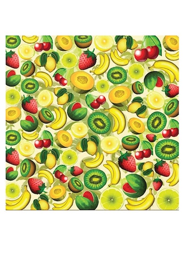 Fruits Themed Printed MDF Wall Art Yellow/Green/Red 30x30cm